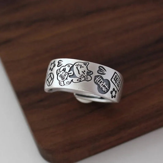 Bague Lucky cat Argent 925 sterling