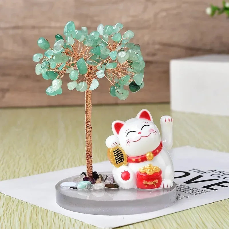 Maneki Neko et son arbre de vie "Vert"