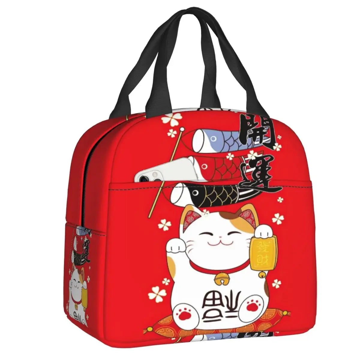 Sac isotherme Maneki Neko Rouge avec Koinobori