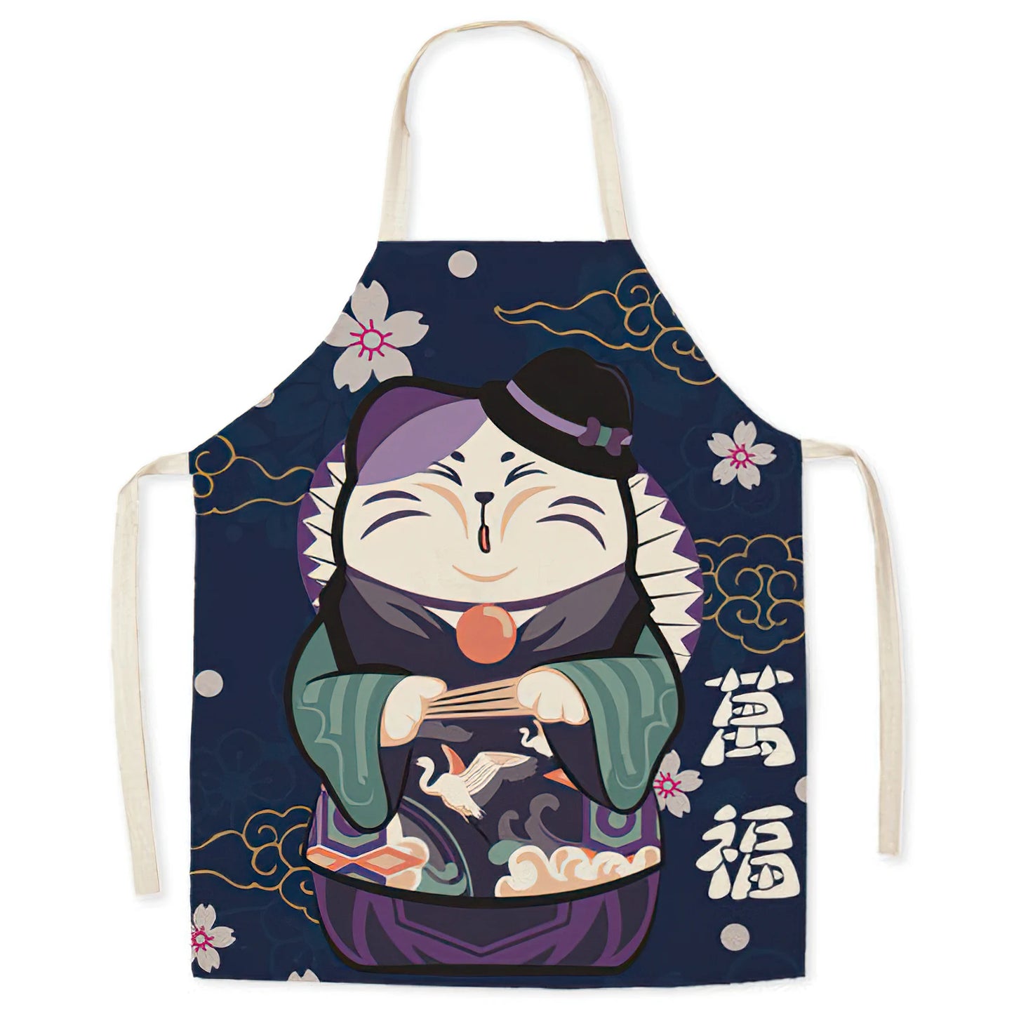 Tablier de cuisine Maneki Neko porte drapeau