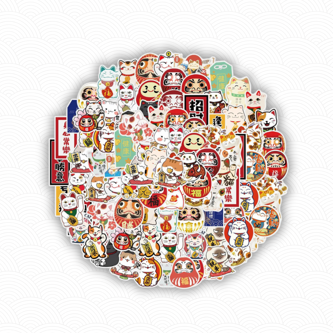 Stickers Maneki Neko Pack 3