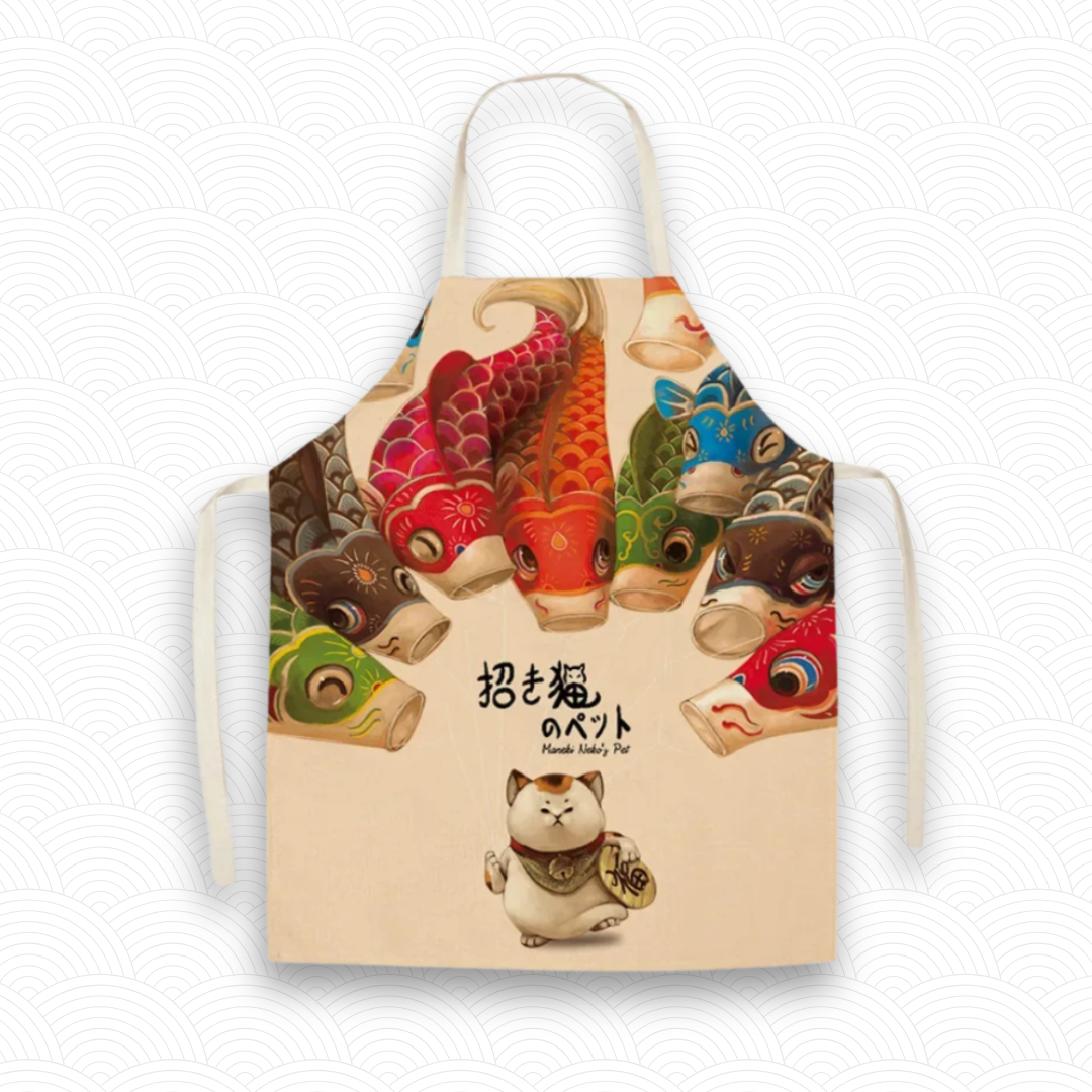 Tablier Maneki Neko et Koinobori