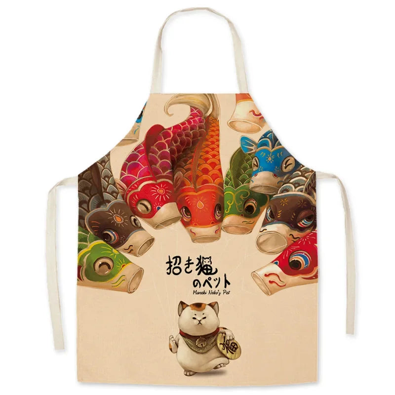 Tablier Maneki Neko et Koinobori