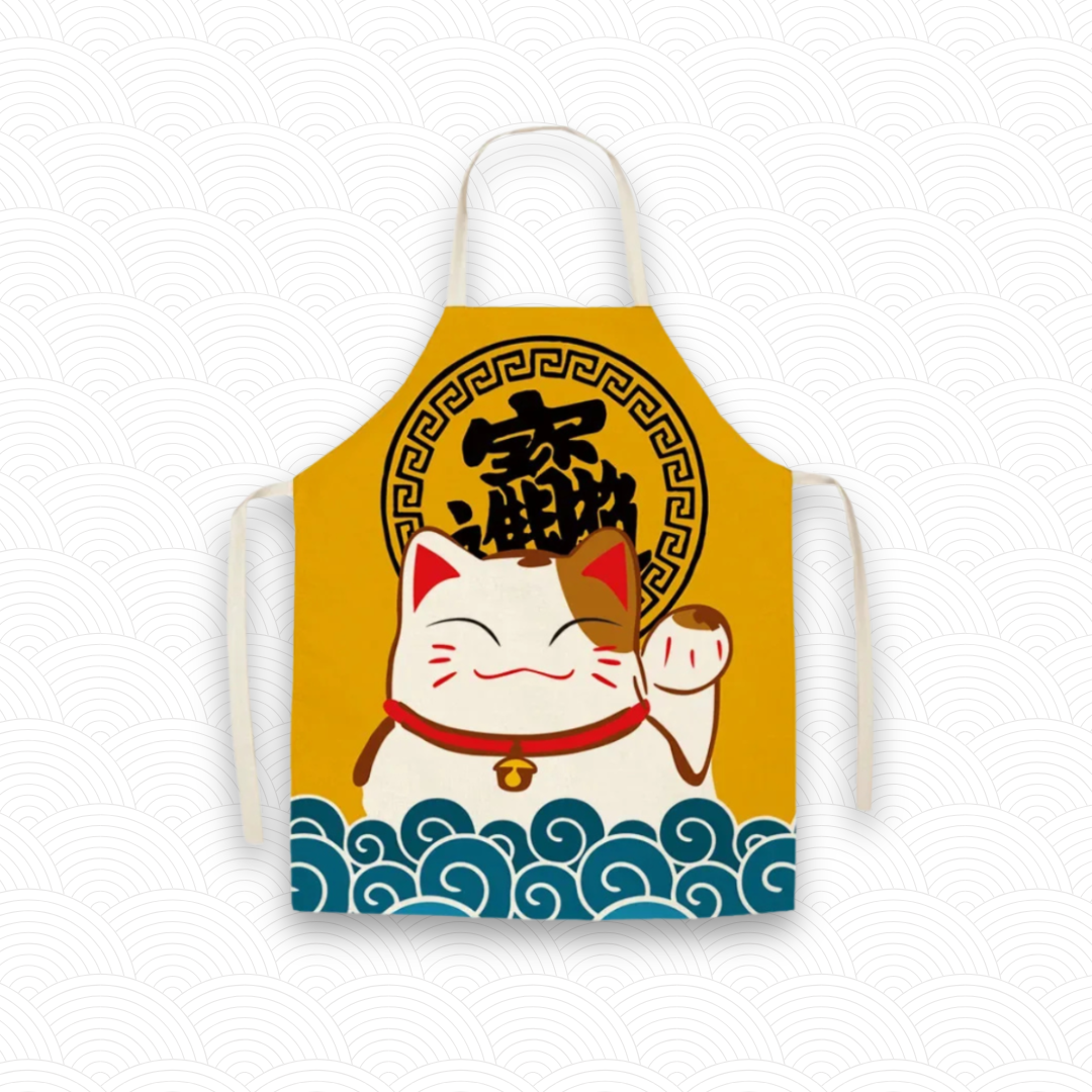 Tablier de cuisine chat chanceux