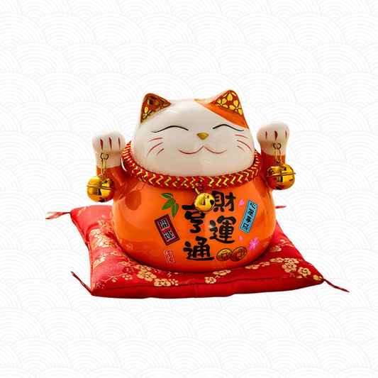 Tirelire Lucky Cat en céramique rouge "Santé"