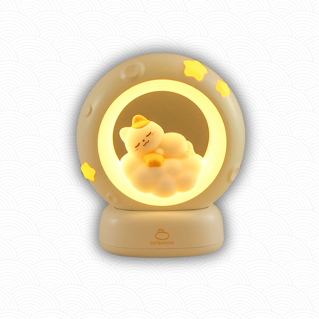 Veilleuse Maneki Neko dans la Lune