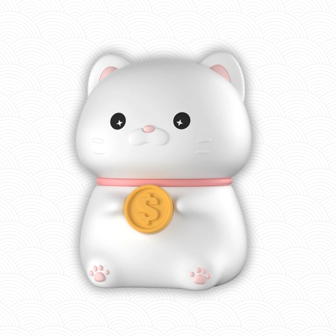 Veilleuse chat chanceux Dollar $