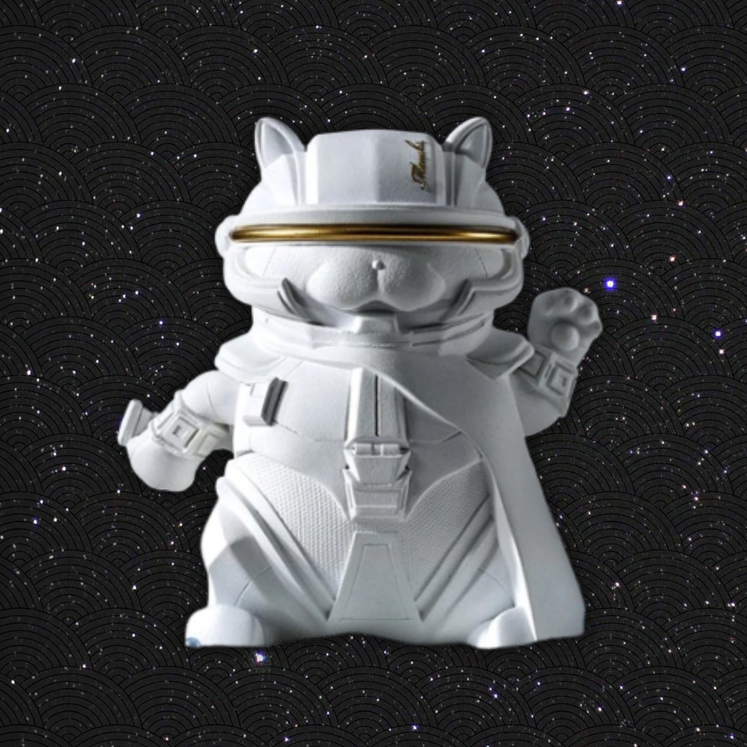 Maneki Neko du futur Cyberpunk Blanc