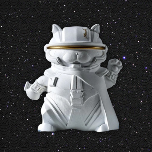 Maneki Neko du futur Cyberpunk Blanc