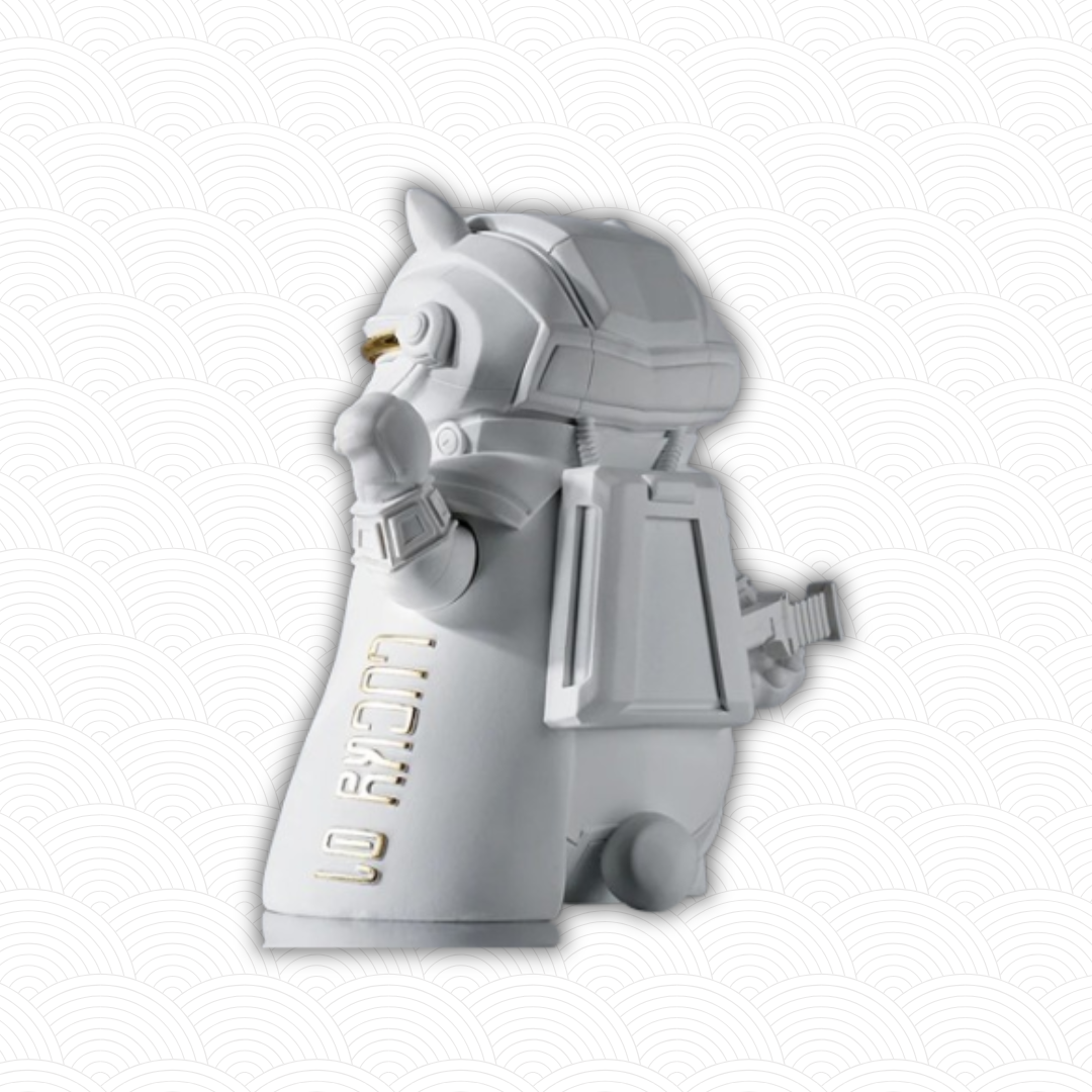 Maneki Neko du futur Cyberpunk Blanc