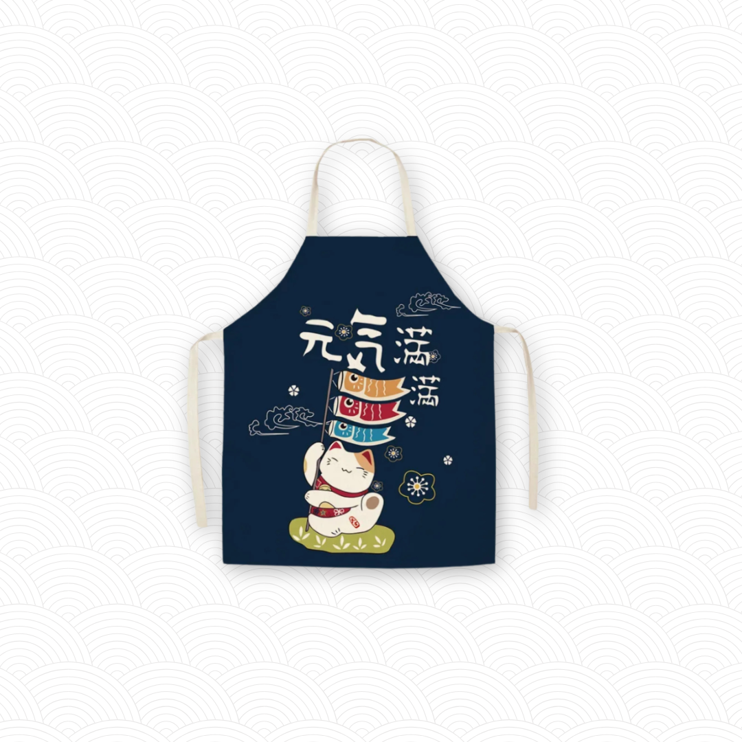Tablier de cuisine Maneki Neko porteur de Koinobori