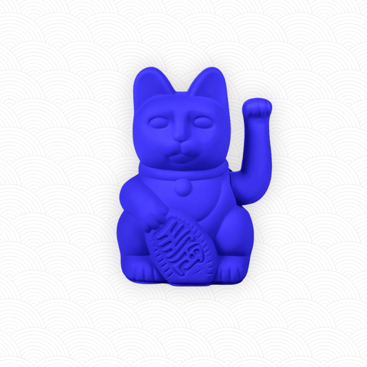 Maneki Neko Bleu Royal design<br>Lucky cat Royal Blue