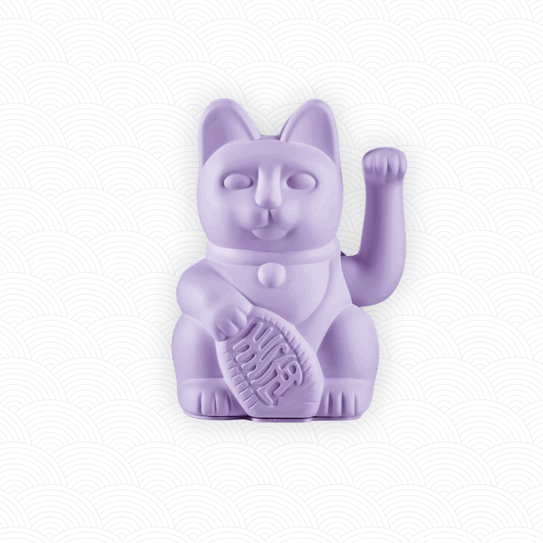Maneki Neko Mauve Lilas design<br>Lucky cat Lilas
