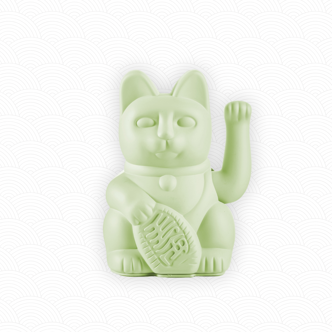 Maneki Neko Vert Clair design<br>Lucky cat Vert Clair