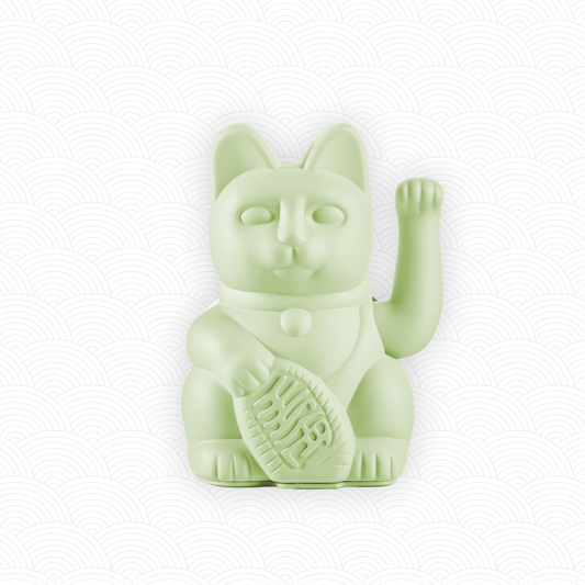 Maneki Neko Vert Clair design<br>Lucky cat Vert Clair