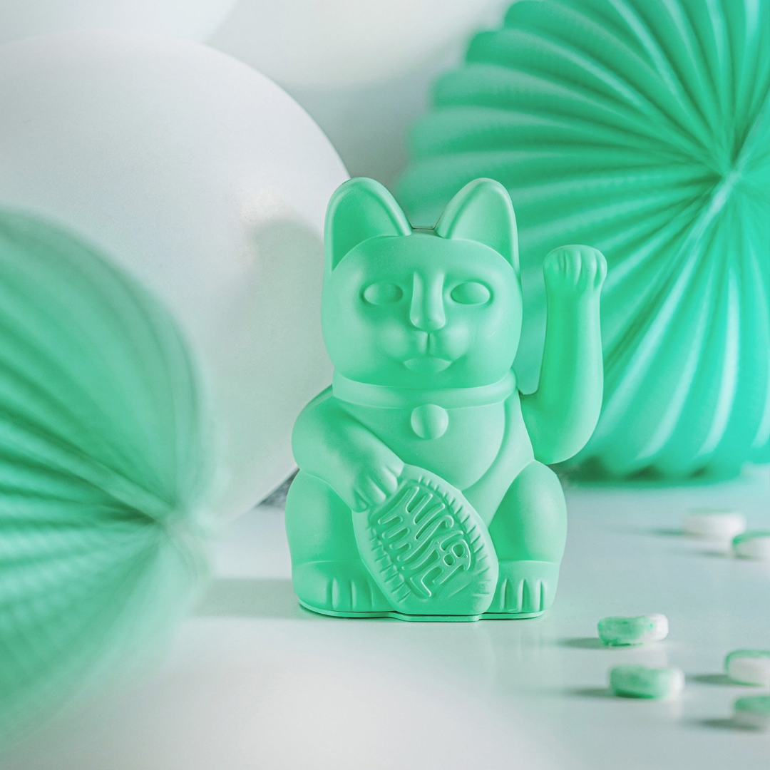 Maneki Neko Vert Menthe design<br>Lucky cat Vert Menthe