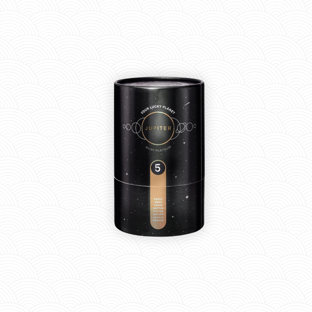 Maneki Neko "Cosmic" Platine brillant <br>Lucky cat Cosmic n°5 Jupiter Shiny Platinium