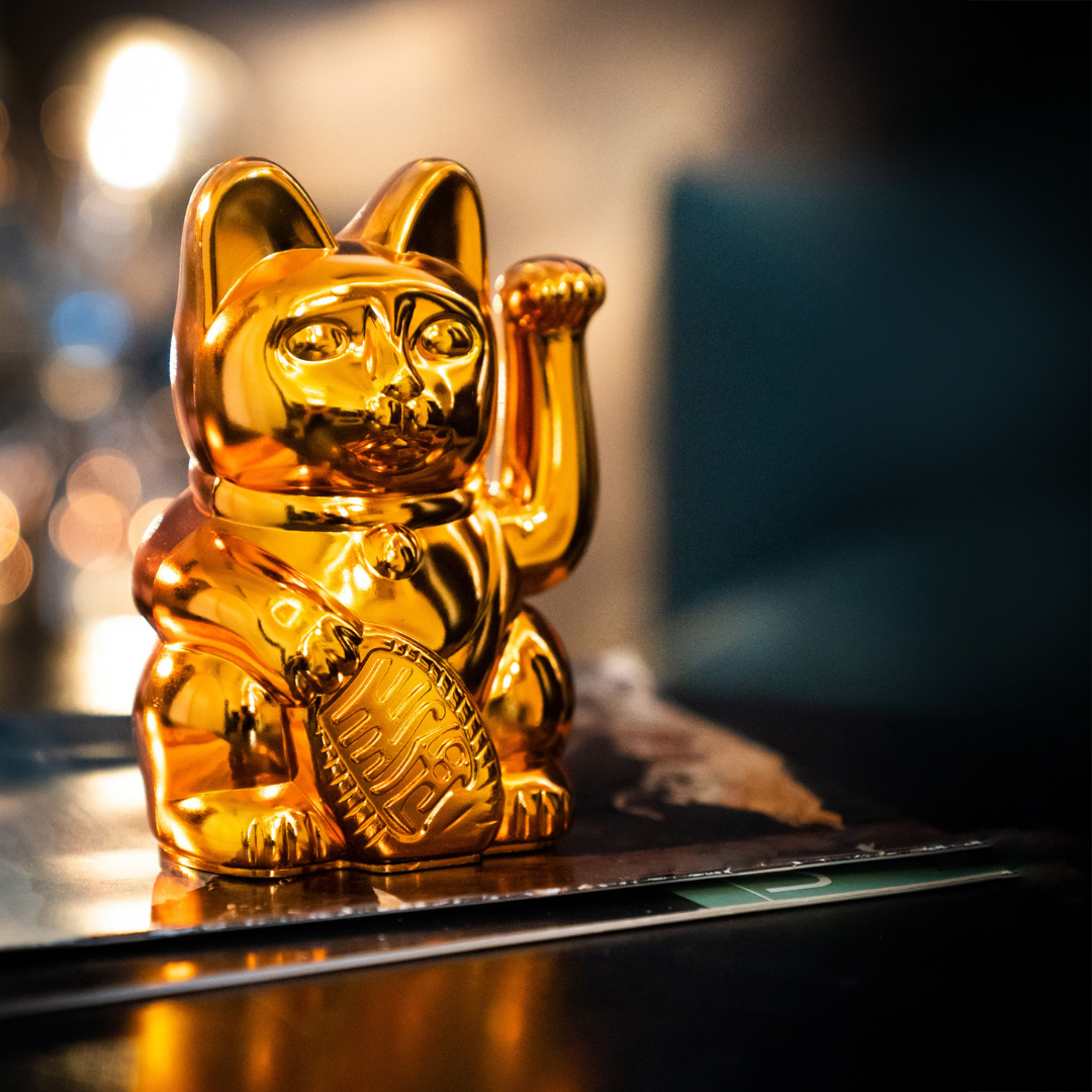 Maneki Neko "Cosmic" Cuivre brillant <br>Lucky cat Cosmic n°2 Mars Shiny Copper