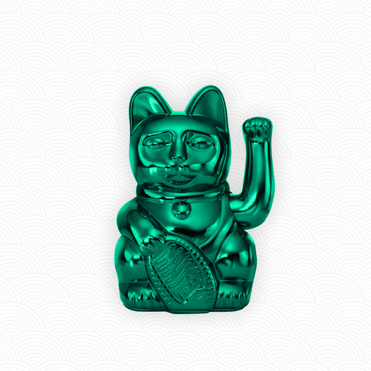 Maneki Neko "Cosmic" Bleu canard brillant <br>Lucky cat Cosmic n°6 Uranus Shiny Teal