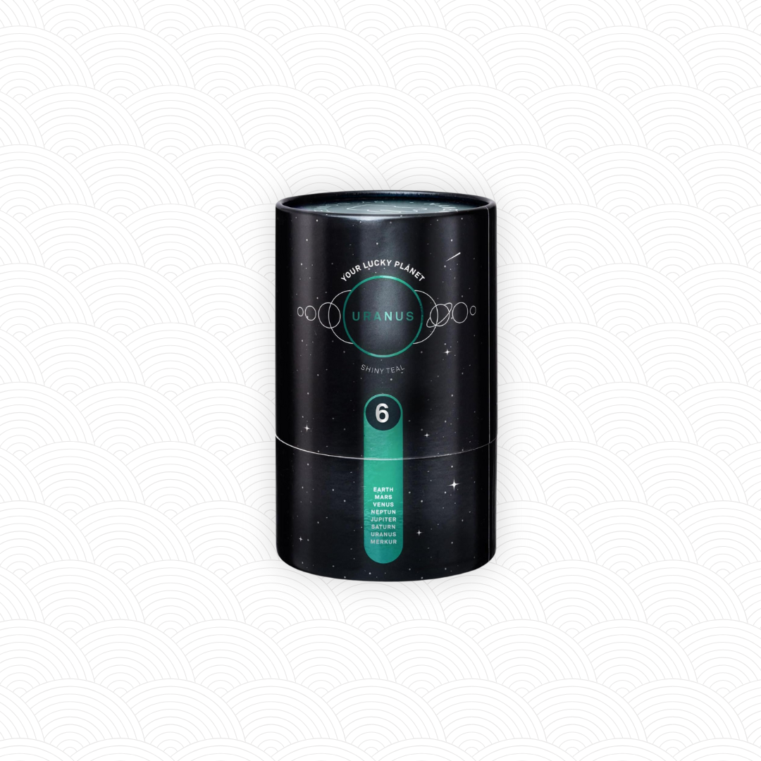 Maneki Neko "Cosmic" Bleu canard brillant <br>Lucky cat Cosmic n°6 Uranus Shiny Teal