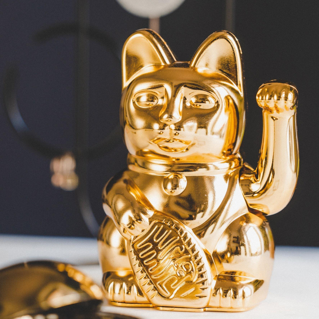 Maneki Neko "Egypt" Doré <br>Lucky cat Glossy Gold