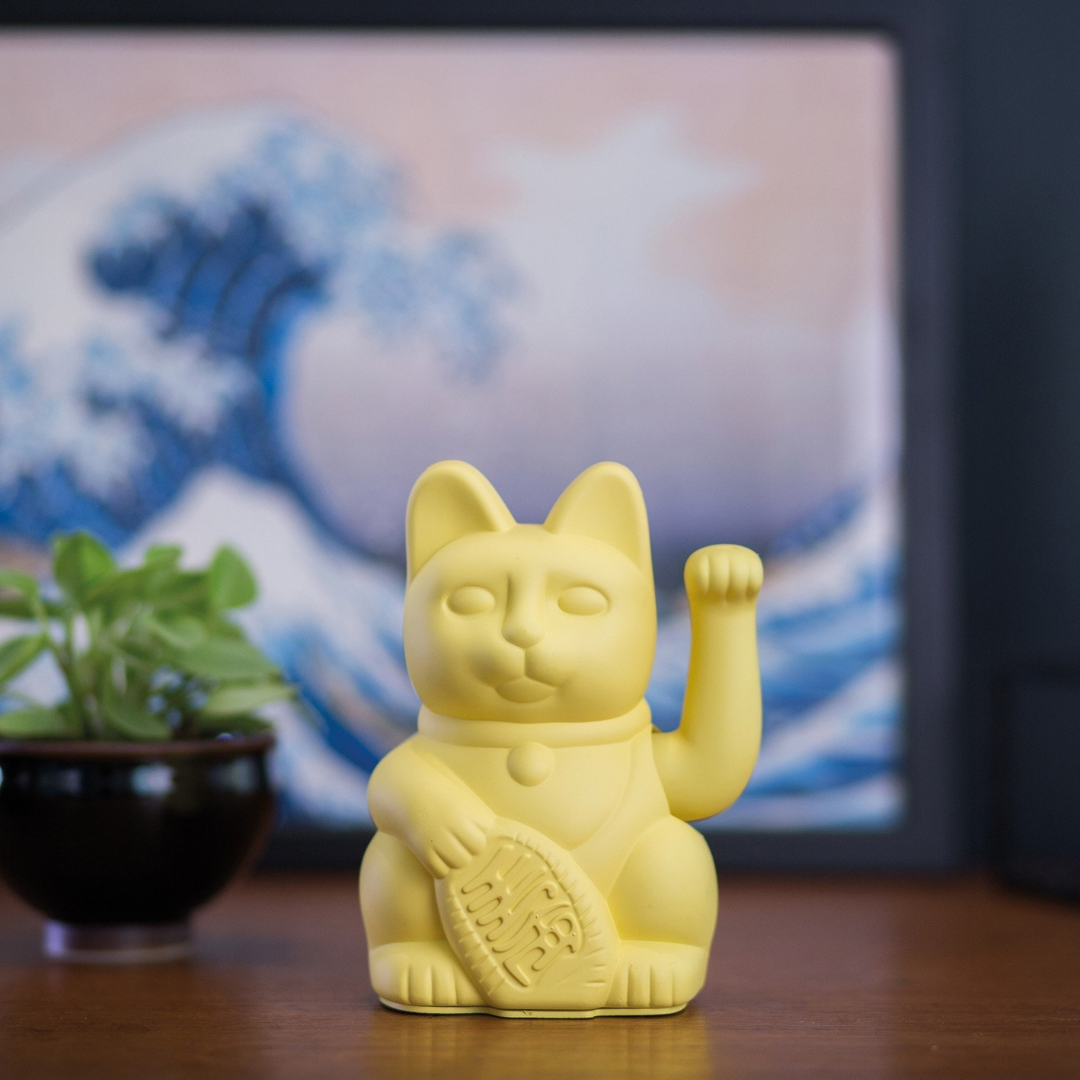 Maneki Neko Jaune design<br>Lucky cat Jaune