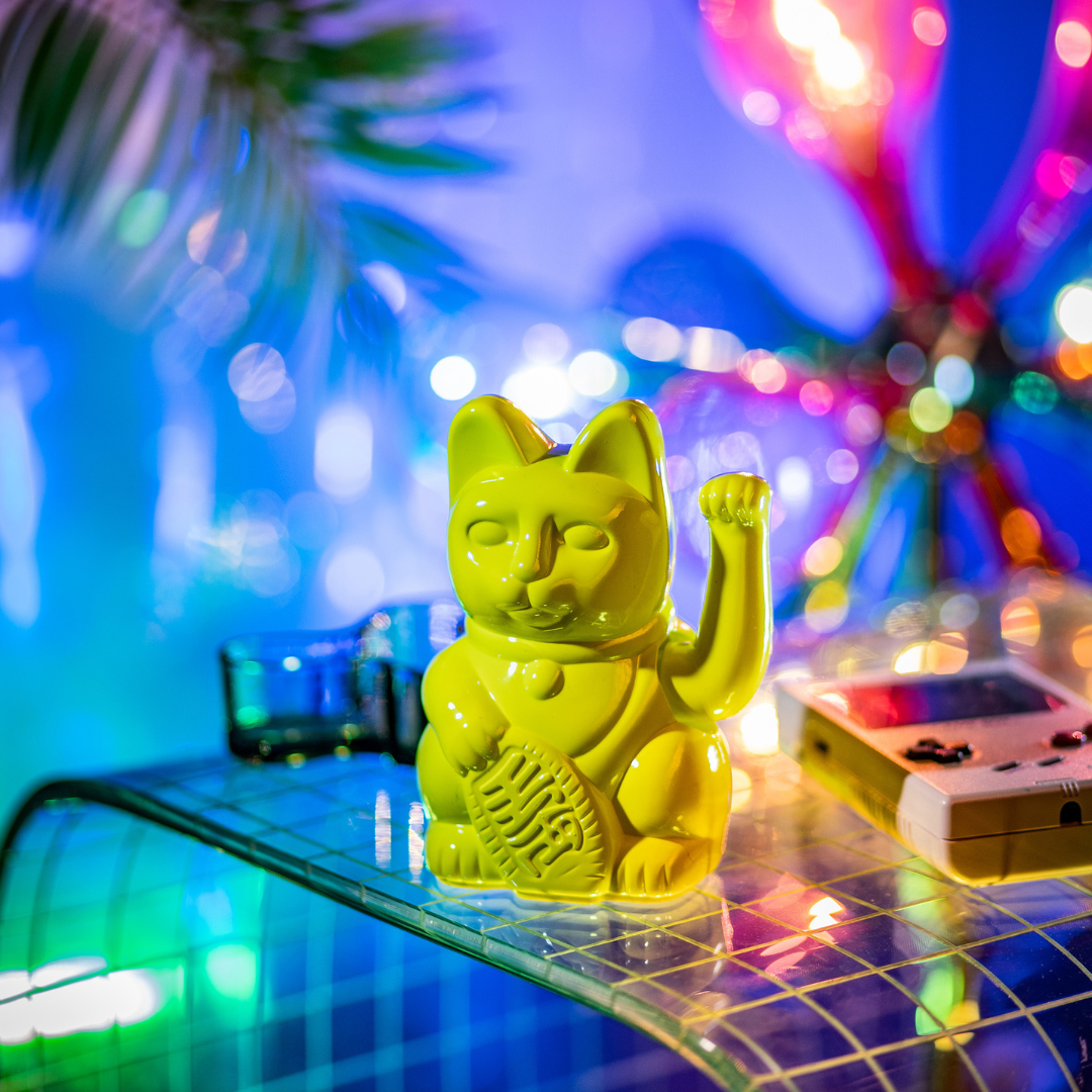 Maneki Neko "Miami" Jaune brillant <br>Lucky cat Miami glossy Yellow