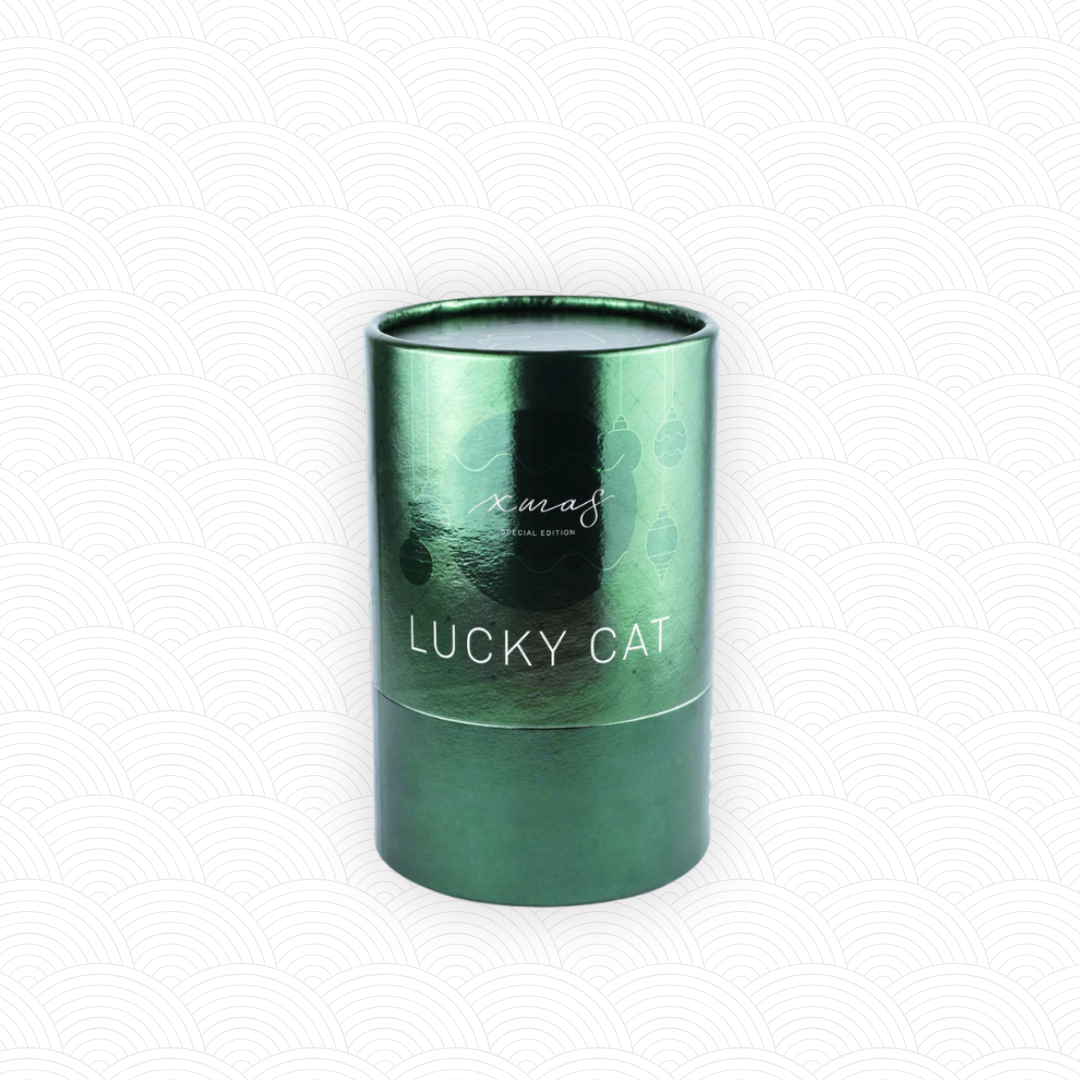 Maneki Neko pour "Noël" vert <br>Lucky cat Christmas glossy green
