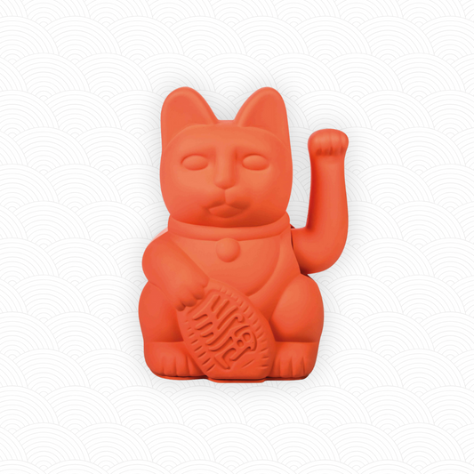 Maneki Neko Orange design<br>Lucky cat Neon Pink