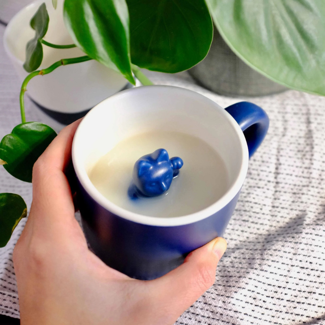 Maneki Neko mug Bleu