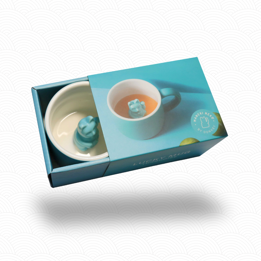 Maneki Neko mug Turquoise
