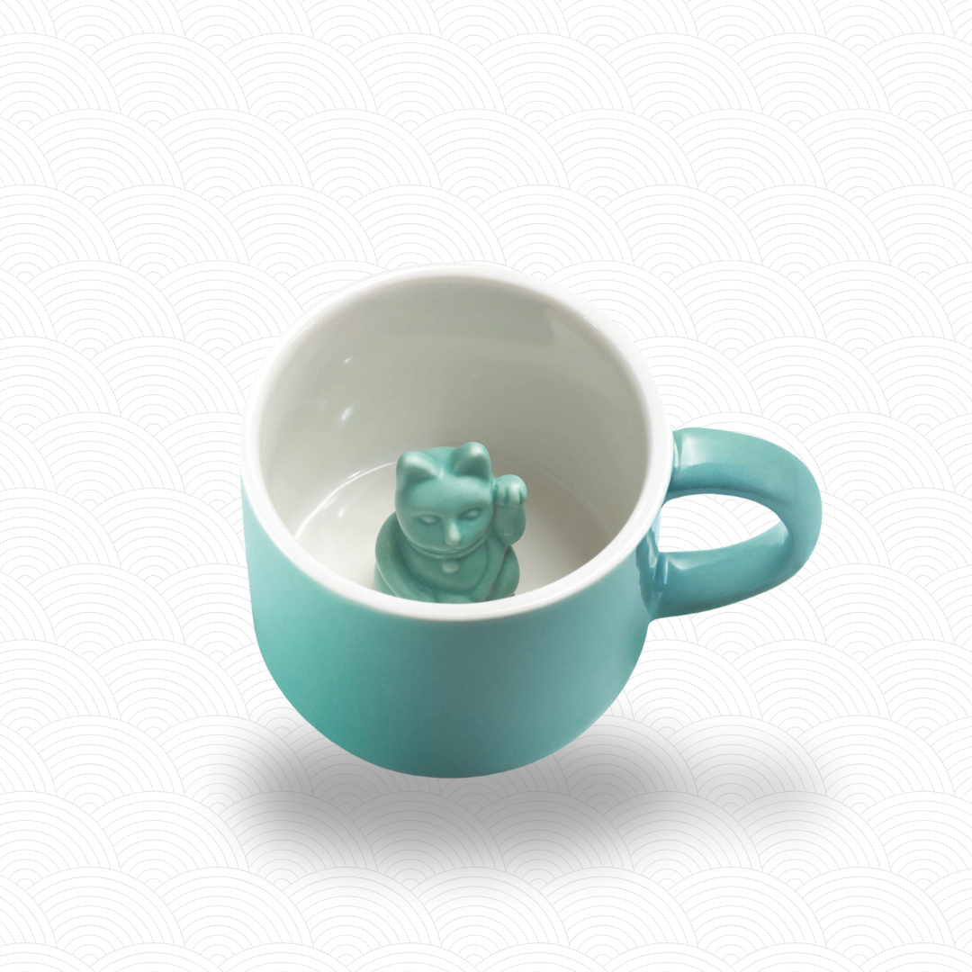 Maneki Neko mug Turquoise