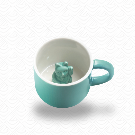 Maneki Neko mug Turquoise