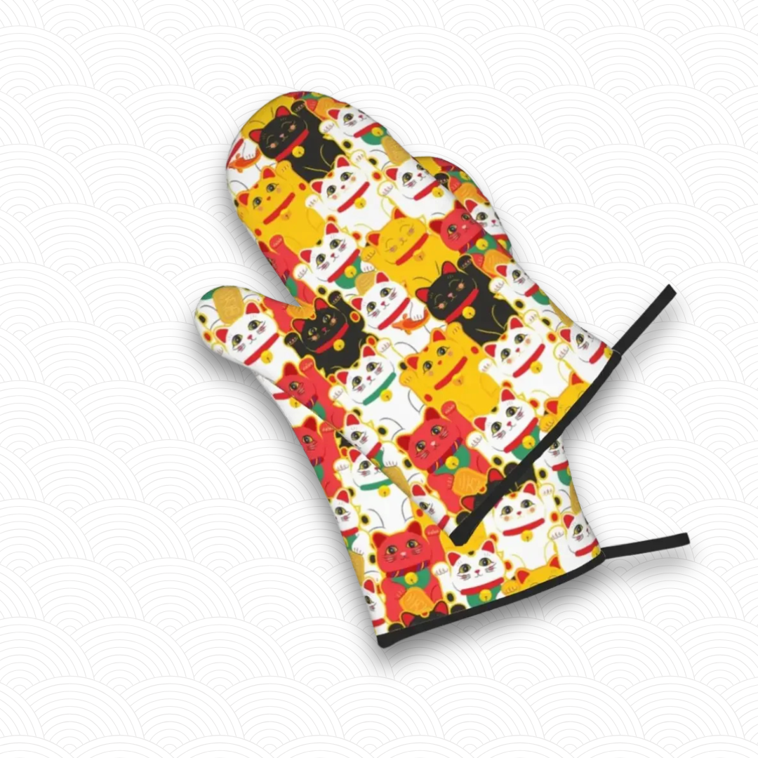 Manique de cuisine Maneki Neko "Famille"