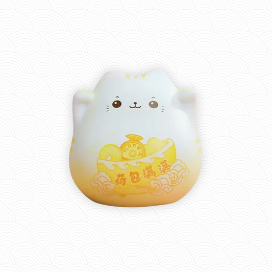 Mini figurine décorative Maneki Neko jaune