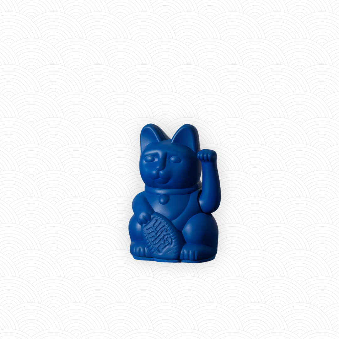 Mini Maneki Neko Bleu Foncé design<br>Lucky cat mini Dark Blue