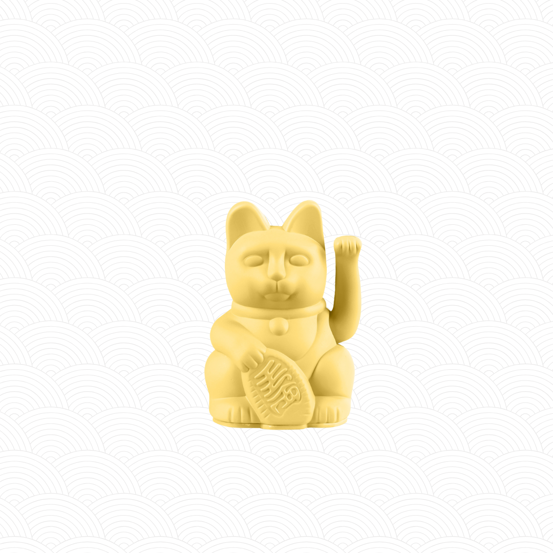 Mini Maneki Neko Jaune clair design<br>Lucky cat mini Yellow
