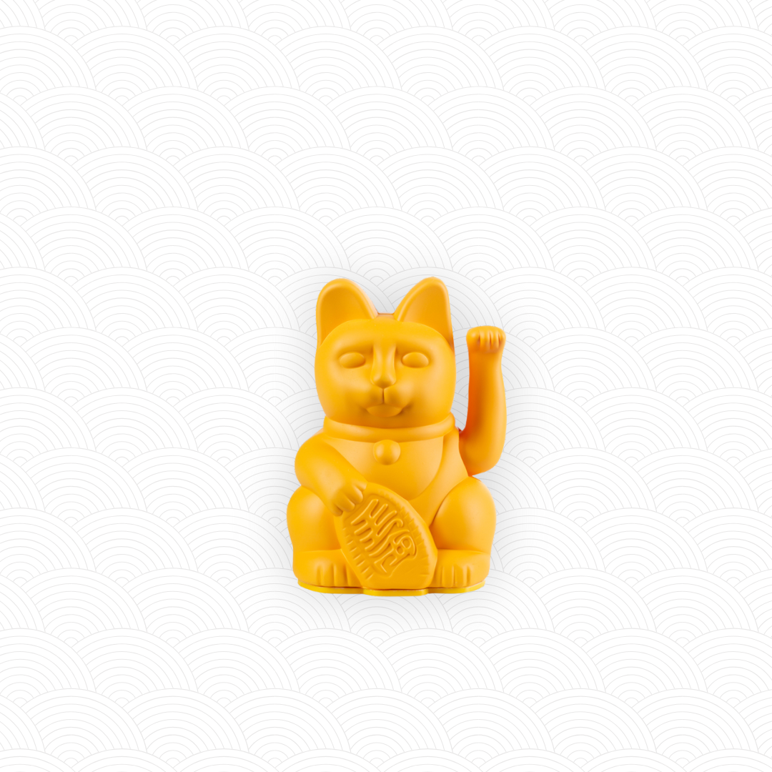 Mini Maneki Neko Jaune Profond design<br>Lucky cat mini Deep Yellow