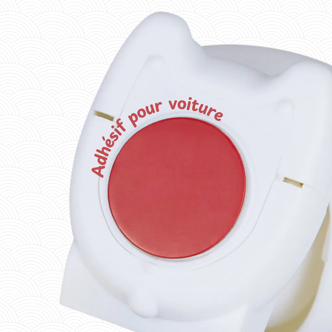 Petite figurine Maneki Neko solaire blanc "Curieux"